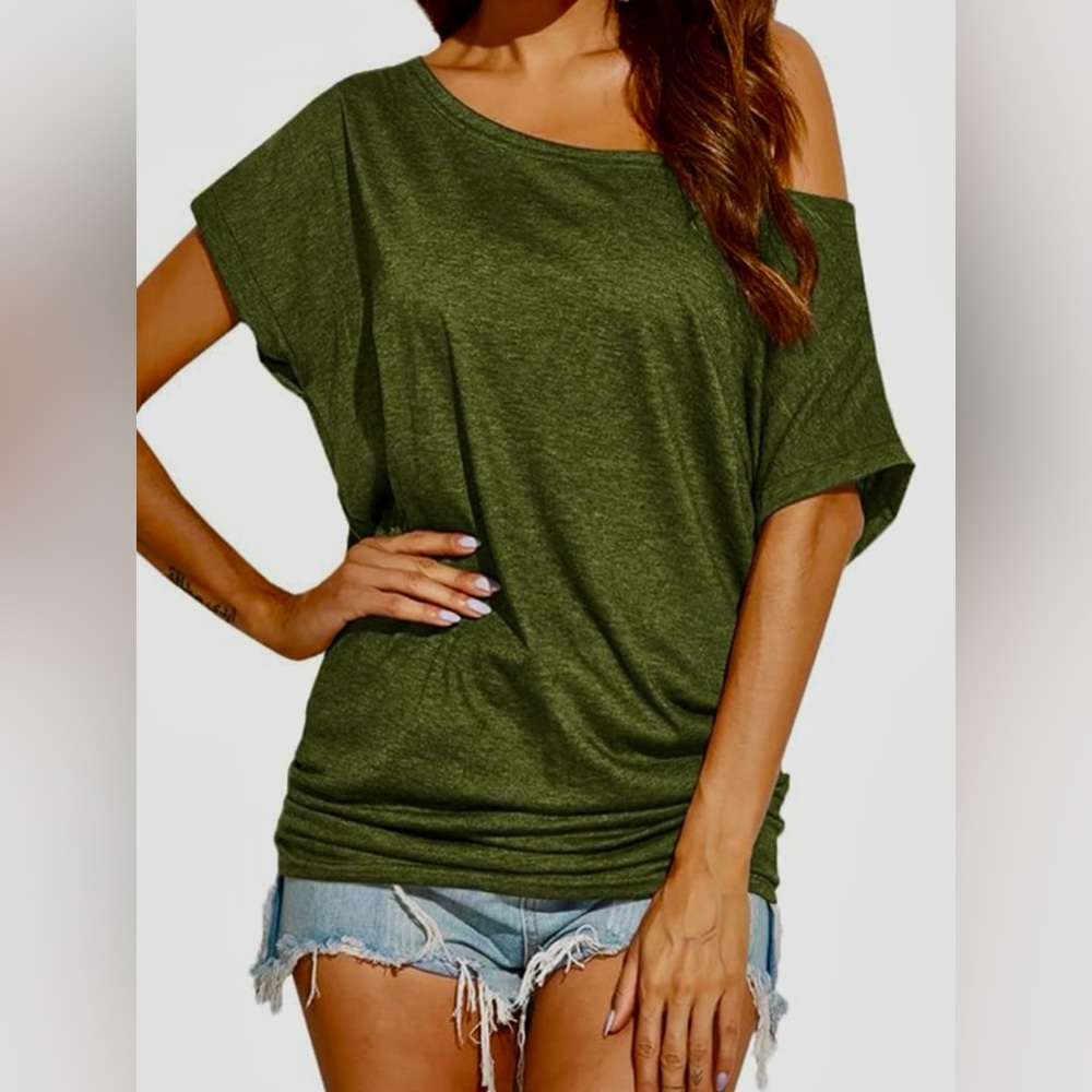 Green Off-Shoulder Top